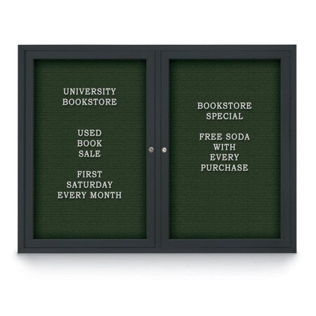 United Visual Products Indoor Enclosed Combo Board, 42"x32", Bronze Frame/Grey & Medium Grey UVCB4232BZ-GREY-MEDGRY